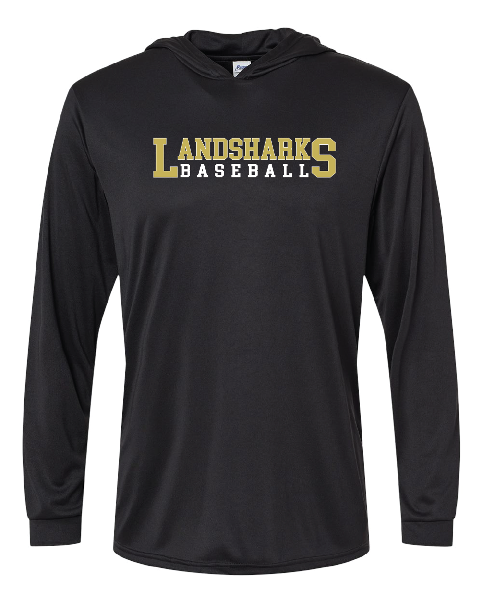 220 - Hooded Long Sleeve Performance T-Shirt - Landshark Baseball