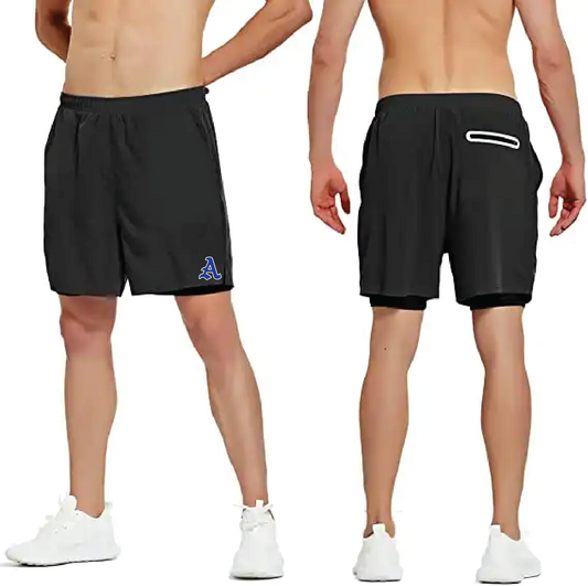 1000 - Men's 2 in 1 Athletic Gym Shorts with pocket