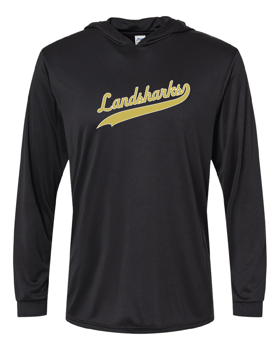 220 - Hooded Long Sleeve Performance T-Shirt - Script