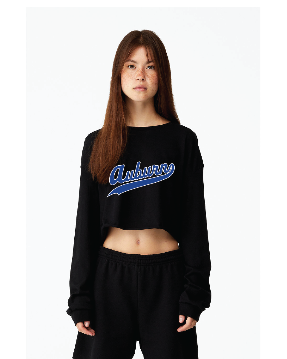 6501 - Long Sleeve Cropped T-shirt - Script