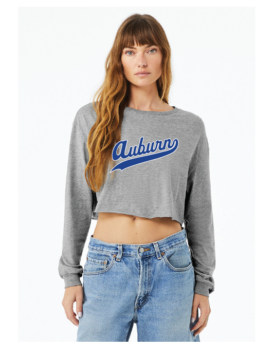 6501 - Long Sleeve Cropped T-shirt - Script